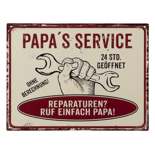Blechschild papa service - "papa's, service"