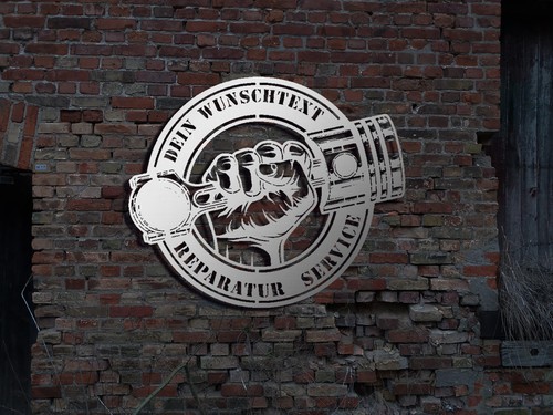 Edelstahl wandbild schild - edelstahl,
